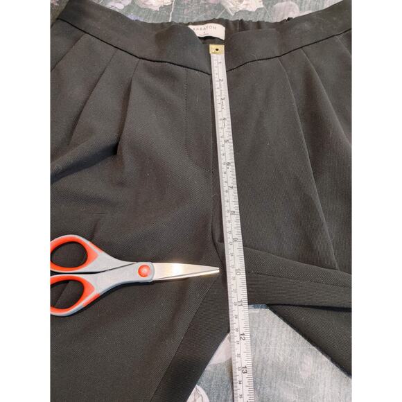 Aritzia Babaton Cohen Pants Cropped Tailored Fit Pleated Twill Black Womens Sz 4 - Picture 7 of 8